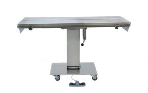 Direct Animal photo: Our electric veterinary surgery table lowers to 27 ½” and raises to 44” with a simple foot-tap