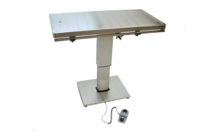 Direct Animal photo: Our electric veterinary surgery table lowers to 27 ½” and raises to 44” with a simple foot-tap