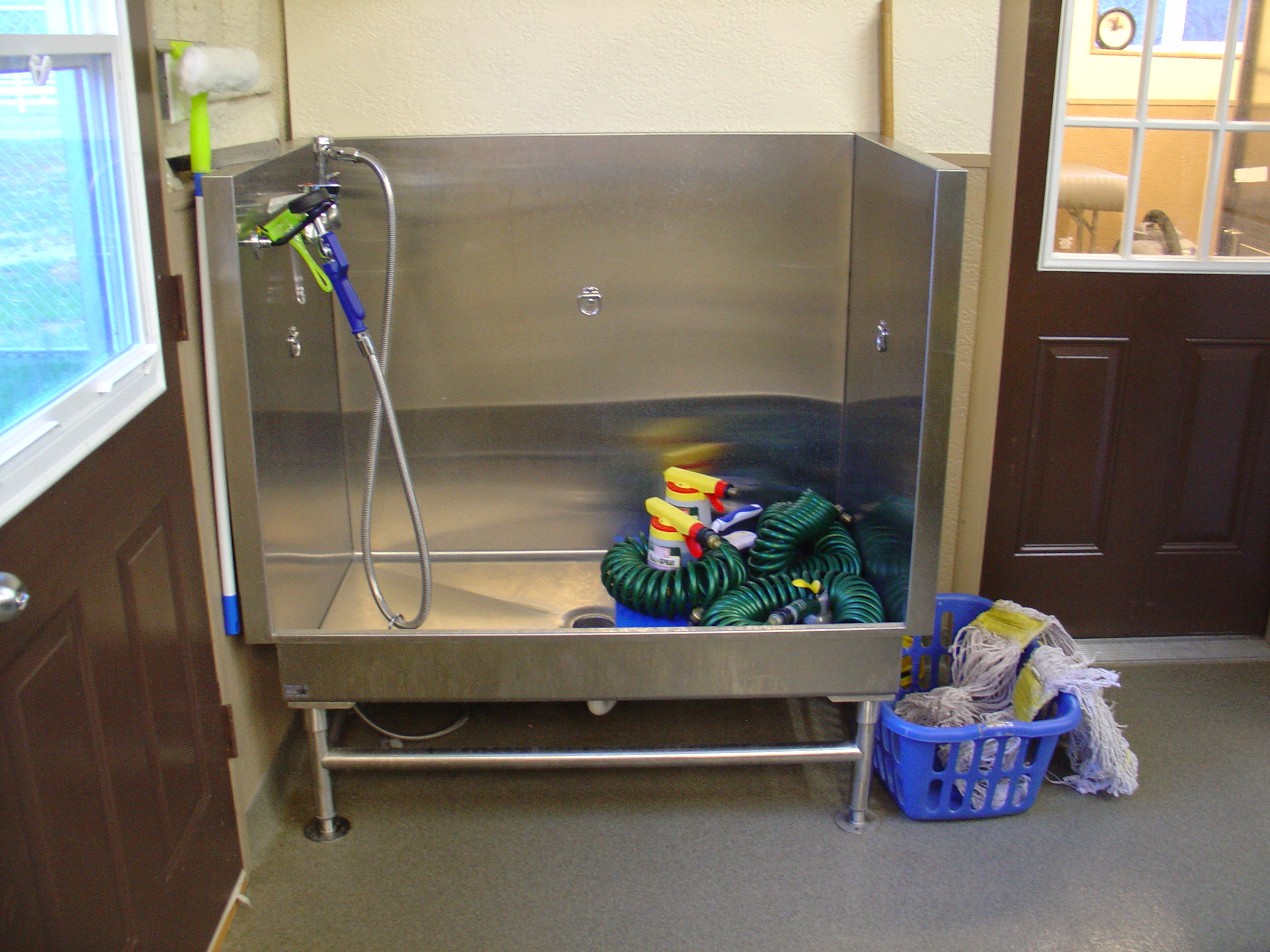 Stainless Steel Step In Dog Grooming Tub